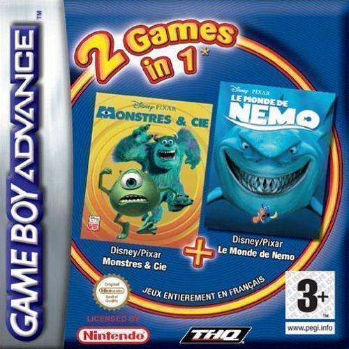 2 In 1 - Monstres & Cie & Le Monde De Nemo (France) Game Cover