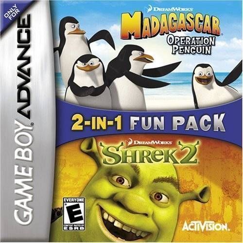 2 In 1 - Shrek 2 & Madagascar Operation Penguin (Europe) Game Cover