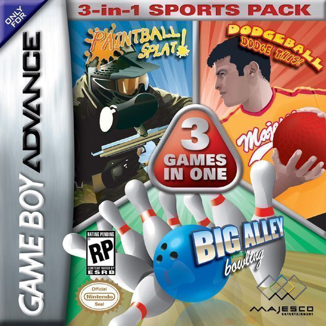 3 In 1 – Paintball Splat Dodgeball – Dodge This Big Alley Bowling (USA) Gameboy Advance GAME ROM ISO