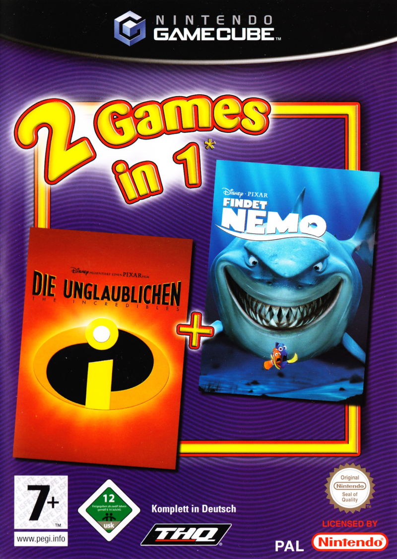 2 Games In 1 Disney Pixar Die Unglaublichen Disney Pixar Findet Nemo  – Disc #1 (Germany) GameCube GAME ROM ISO