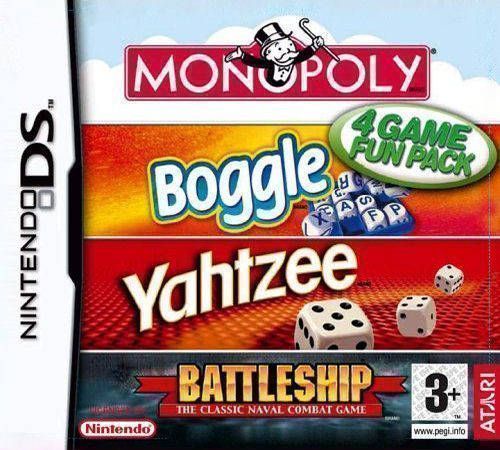 4 Game Fun Pack – Monopoly + Boggle + Yahtzee + Battleship (Europe) Nintendo DS GAME ROM ISO