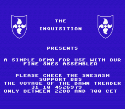 Inquisition, The – Simple Demo (PD) (USA) Super Nintendo GAME ROM ISO