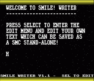 Smile Writer (V1.1) (PD) (USA) Super Nintendo GAME ROM ISO