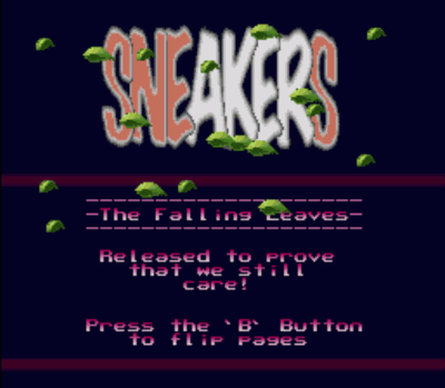 Sneakers – The Falling Leaves Intro (PD) (USA) Super Nintendo GAME ROM ISO